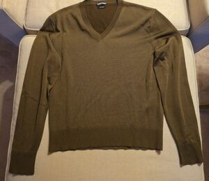 Tom Ford Men's Olive V-Neck Sweater